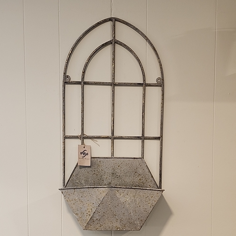 Rustic Metal Wall Planter